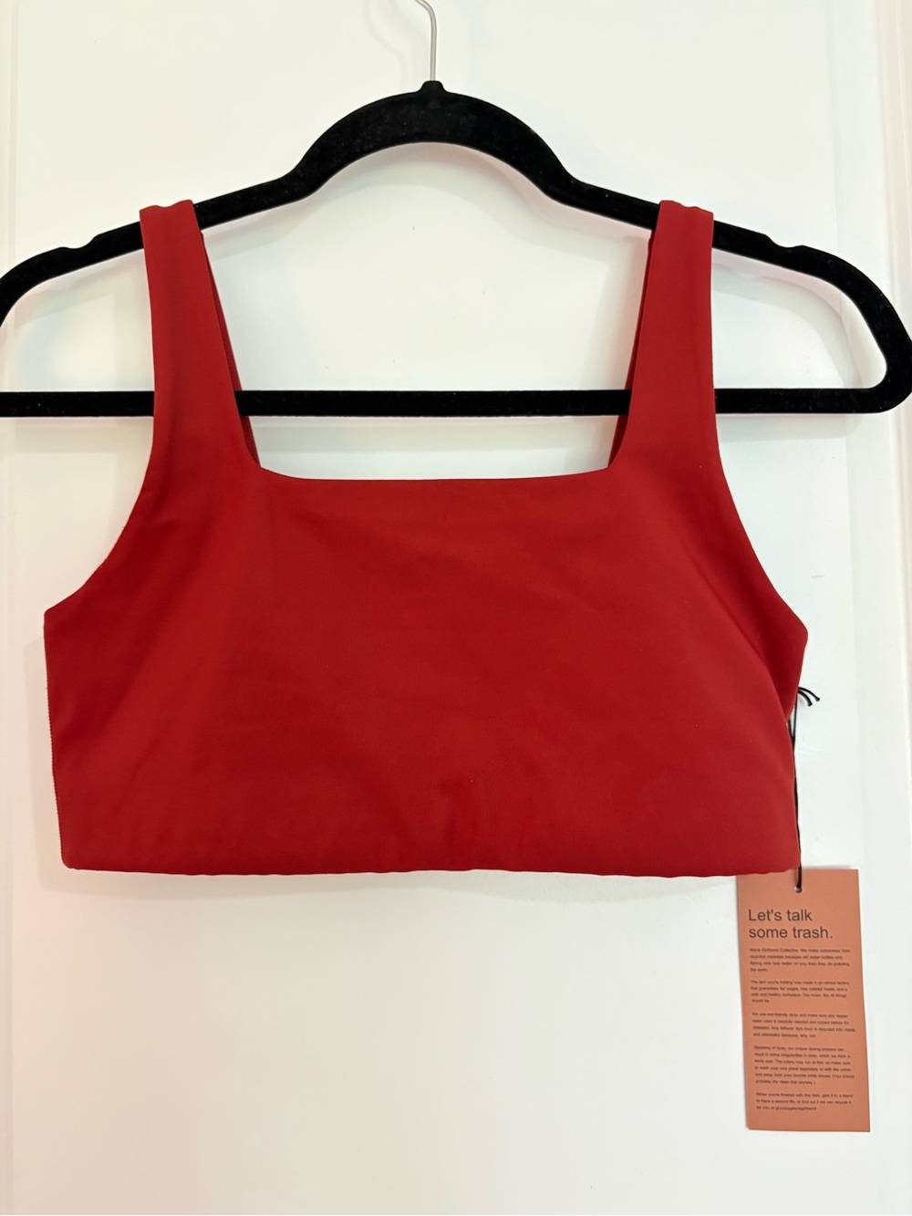 Girlfriend Collective Size Medium Red Ochre Tommy Bra  NEW